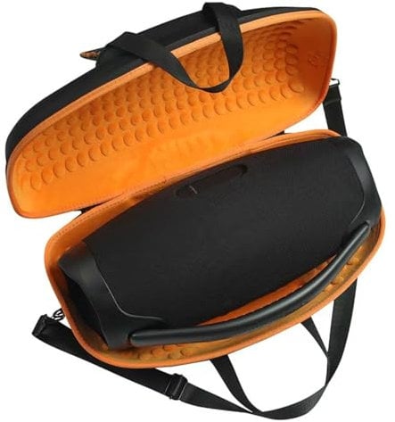Orange & Black Protective Hard Case for Boombox 3/3 Wi-Fi/2 - Durable, Waterproof Travel Case with Handle for Portable Bluetooth Speaker
