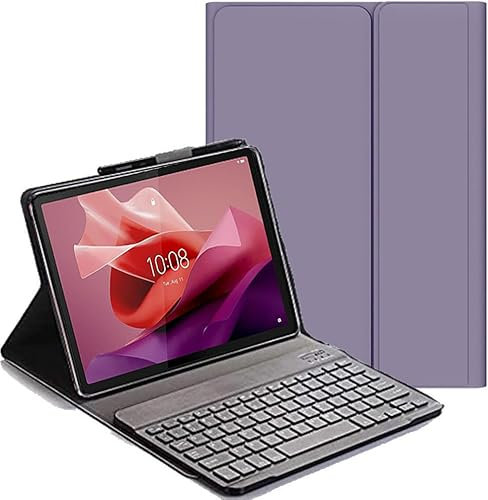 YHFZR Tastiera Custodia per Lenovo Yoga Tab Plus 12,7'' 2025, QWERTY Sottile PU Custodia con Supporto Cover Tastiera Rimovibile Wireless Keyboard per Lenovo Yoga Tab Plus 12,7'' Tablet 2025, Viola