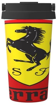 DOEMTY Ferrari - Taza de café de viaje de acero inoxidable, vaso aislado de 500 ml, retención de calor y frío, ideal para viajeros y oficina