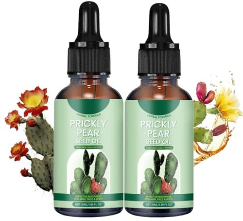Aceite de semilla de higo de cactus orgánico prensado en frío, 50 ml Prickly Pear Seed Oil | Aceite de higo de cactus natural prensado en frío, aceite facial natural, para reafirmar, hidratar para