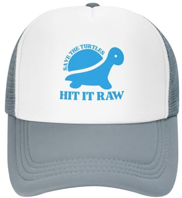 KWQDOZF Save The Turtles Hit It Ra-W Hat Lustige Mesh-Baseballkappe für Männer und Frauen