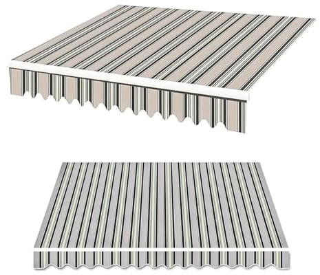 GFYHTN Markisenbespannung Ersatzstoff, 2m/3m/4m/5m Terrasse Markisenstoff, Sonnenschutz Markisentuch Polyester Canvas Für Garten(Gray,10x6.5ft/3x2m)
