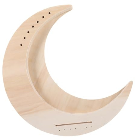 Holzharfe 7-saitig Mondförmig, Musikinstrument für Anfänger | Holz und Metall, Leichte Leierharfe zum Üben, Selbstgemacht Montage, Beige, Abgerundete Kanten, Handlich