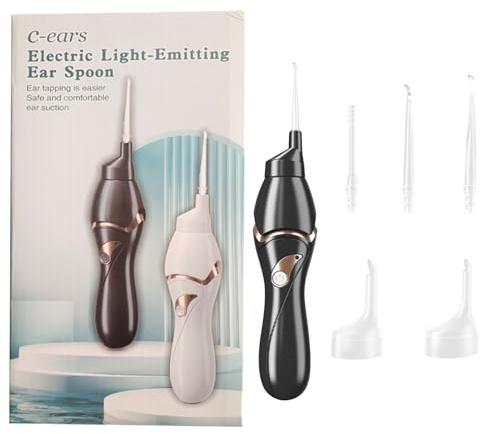 Electric Ear Picker, 6.3x1.38x1.38 Inch LED Light Ear Cleaning Tool, Low Noise USB Rechargeable Device, PP ABS Tip | Personal Instrument D