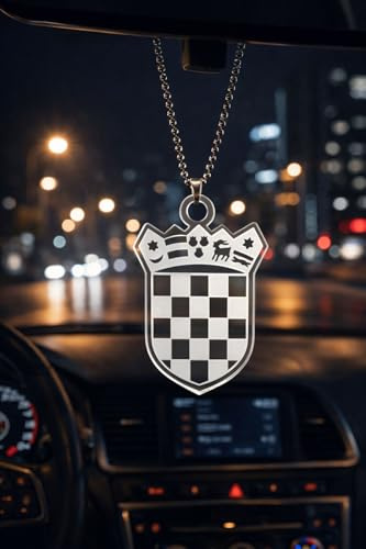 Acryl Rückspiegel Anhänger 8x6cm – Kroatien Fan Auto Deko – Kroatien Auto Anhänger Hrvatska