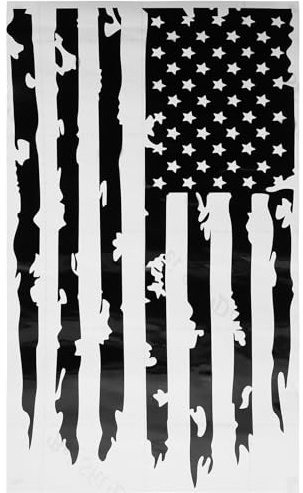 SHINEOFI Autocollant Drapeau Américain pour Voiture Noir 1 Pièce, Autocollants Adhésifs pour Voitures et Camions, Décoration Extérieure Automobile pour Suv et Motos