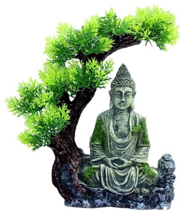mophrati Die Zen Buddha Statue im antiken Stil ergänzt die Aquariengestaltung und verbirgt eine Höhle – EIN faszinierendes Dekorationselement. Verwandeln Sie Ihr Aquarium in