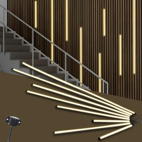 Schwarz LED für Akustikpaneele, 8 Stück Eingebetteter Akustikpaneele LED | Streifen Flexible Led Leiste Warmweiß 12×12mm Led Leiste Zubehör Akustikpaneele (2*25cm+2*50cm+2*75cm+2*100cm)