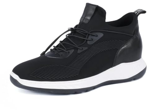 CHAMARIPA Scarpe Rialzate Uomo, da 6 cm in su, Aumento Altezza Invisibile, Sportive Casual in Pelle Morbida