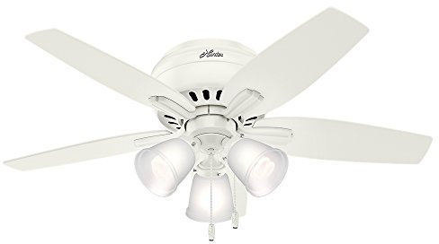 Hunter Newsome 42 LED de bajo perfil LED de 42 pulgadas 5 hoja ventilador de techo con luz Kit Inc,