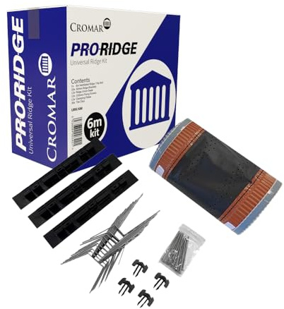Cromar Pro Ridge Universal Dry Ridge and Hip Kit | Suitable for Ridge and Hip Applications, Mortar Free Ridge Tile Fitting System - 6m