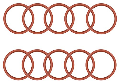 sourcing map 10 Stück Silikon O-Ring 45mmx38mmx3,5mm VMQ Dichtungsringe Dichtringe Dichtung Rot
