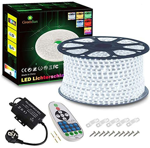 LED Streifen, 20M LED Strip Kaltweiß, LED Lichtband, GreenSun LED Lighting Lichterschlauch Wasserdicht IP65 Lichterkette für Weihnachten Party, Haus, Garten Deko
