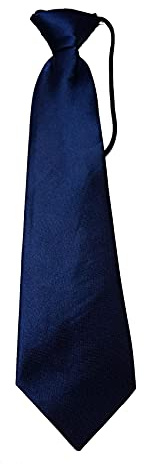 Elastic Boys Neck Tie, Child Kids School Boys Tie Soft Polyester For Formal Wear, Weddings, Prom, Celebration, parties(Navy)