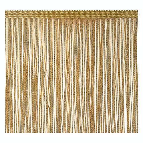 VoilaLove Fringe Trim Quaste 20 cm breit 2 Meter lang für Kleidung Accessoires Latin Hochzeitskleid DIY Dekoration (Gold)