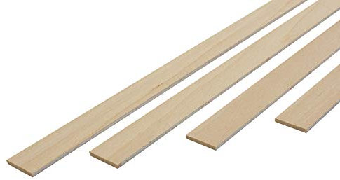 wodewa Holzleisten Buche Starkfurnier Echtholz 3mm x 30mm x 500mm | 15er Set Leisten Bastelholz Massivholz Holzfurnier zum Basteln Bastelset Modellbau DIY