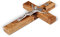 Wandkreuz aus Holz, St. Benedikt, Kruzifix, aus Olivenholz in Bethlehem, christliches, spirituelles religiöses Geschenk, Größe: 15,2 x 9,4 cm