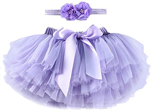 Vobozeany Tutu Gonna Neonata Tulle Bambina Carino Principessa Vestiti Tutu Danza + Fascia per Compleanno Newborn Fotografia Props