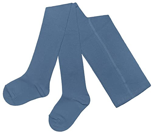 Weri Spezials Baby und Kinder Strumpfhose Baumwolle für Mädchen UNI Glatt in mehreren Farben (170-176, Jeans)