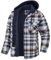 MAGCOMSEN Herren Winter Freizeithemd Kariert Fleece Hemd Hoodie Baumwolle Langarm Flanellhemd Männer Thermo Arbeitshemd Gefüttert Plaid Mantel Lässige Karohemd Jacke mit Abnehmbar Kapuze Gelb XL