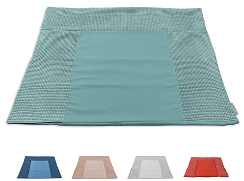 ULLENBOOM Wickelauflagenbezug 75x85 cm Salbeigrün (Made in EU) - abnehmbarer Bezug für Wickelauflage 85x75, Baby Überzug für Wickelunterlage aus Baumwolle, Wickelbezug für Wickeltisch