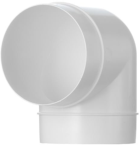 Steinberg14 Weiß Ø 100mm 90° Bogen, PVC Verbinder für Lüftungsrohr, Verbindungsstück Rundrohr