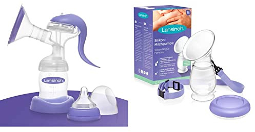 Lansinoh Handmilchpumpe & Muttermilchauffänger - angenehmes & extrem weiches Silikon - rettet jeden Tropfen Muttermilch - Alternative zu Milchauffangschalen