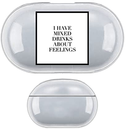 Head Case Designs Offizielle Monika Strigel Gefuehle Fashion Typo Durchsichtig Harte Kristall Handyhülle Hülle Huelle kompatibel mit Samsung Galaxy Buds/Buds Plus