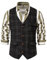 MakingDa Herren Karierte Weste, formell, ärmellos, V-Ausschnitt, kariert, Tweed, Business-Weste, Freizeitkleid, Anzugweste mit Tasche, Schwarz , S