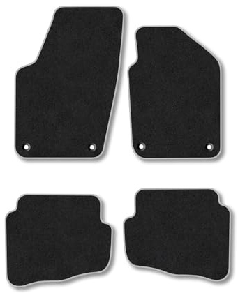 VW Fox (2006-2012) Car Mats Accessories Tailored Fit Carpet Floor Mats Non Slip Grey Trim Accessory Compatible Front Rear Set Anti Slip Full Coverage Granulated Backing Hand-Finished Clips