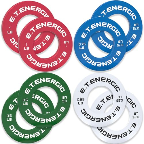 E.T.ENERGIC Fractional Weight Plates Set, Micro Weight Plates for Olympic Barbells for Change Plates Strength Training