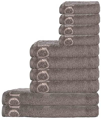 Joop! Handtuch Set, 10-TLG. - Classic, 2X Duschtuch, 4X Handtuch, 4X Gästetuch Braun Set