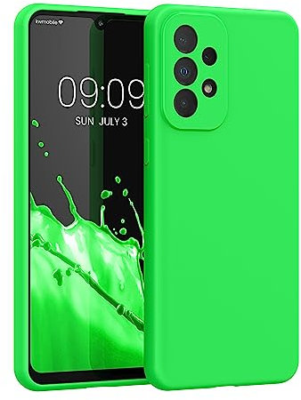 kwmobile Cover per Samsung Galaxy A33 5G Custodia - Back Case per Smartphone in Silicone TPU - Protezione Gommata - verde fluorescente