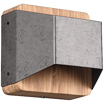 Trio Leuchten LED Wandleuchte Arino 224810167, Metall Nickel antik, Holz, inkl. 4.3 Watt LED, Switch Dimmer