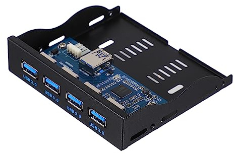 Hemobllo Front Panel for Usb Floppy Disk Bay Expansion Panel Internal Usb Hub Supply Suitable for Computer Use and Stainless Steel Brackets