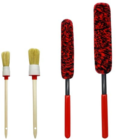 4Pcs Car Wheel Brushes Car Rim Detailing Brushes Set Bendable Microfibre Tire Wheel Brushes for Motorcycles Bicycles Boats Wheels Interior Exterior