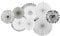 sourcing map Hanging Paper Fans Party Set 8Pcs Round Pattern Hanging Paper Fans Decoration for Home Shop Wall Birthday Wedding Graduation Events(Silver White)
