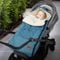 Joyz Babyfußsack, Jeans Blau, Universal Fußsack für Babyschale, Kinderwagen & Buggy, Fleece Sitzauflage, Kuschelsack mit Reißverschluss, Kopfteil & Tasche, Wetterfest, Antirutschnoppen, Winterfußsack