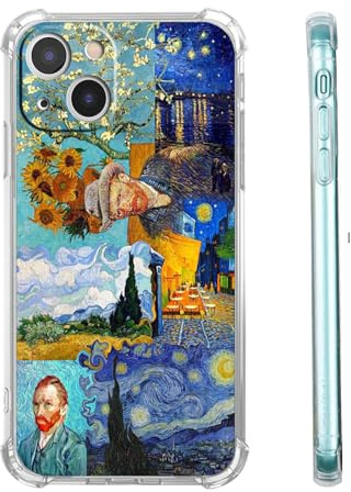 malegaon Van Gogh Paintings Collage Schutzhülle für iPhone 13, Sternennacht-Muster, weiche TPU-Schutzhülle für iPhone 13