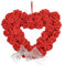 Kunstrose Blumenkranz 36cm Liebes Herz-Form Künstliche Rosen Kranz Deko Türkranz Blumenkranz Dekokranz Wandkranz Weihnachtskranz für Haustür, Hochzeit, Wand, Wohnkultur (Rot)