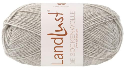 LANA GROSSA Landlust die Sockenwolle 50g | Klassisches Sockengarn in edlen Melangefarben aus 80% Schurwolle (Merino) & 20% Polyamid | 50g waschmaschinenfest zum Stricken & Häkeln | 210m Garn FB1607