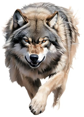GRAZDesign Wandtattoo Wolf laufend Wandaufkleber für Wohnzimmer & Arbeitszimmer - 78x57cm