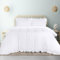 Utopia Bedding Rüsche Bettwäsche 200x200 Set - Mikrofaser Bettbezug 200x200 cm + 2 Kissenbezüge 50x75 cm - Weiß