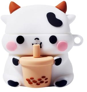 ISAKEN Kompatibel für Airpods 3 Schutzhülle 3D Cute Cartoon Kuh Cover Case Lustiger Abdeckung Stoßfest Vollschutz Hülle Kinder Teenager Anti-Fall Kopfhörer Hülle Kompatibel mit Airpods 3