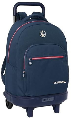 safta EL GANSO Classic Großer Rucksack mit Rädern, kompakt, abnehmbar, ideal für Kinder verschiedener Altersgruppen, bequem und vielseitig, Qualität und Widerstandsfähigkeit, 33 x 22 x 45 cm,