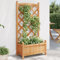 BaraSh Jardinera con Enrejado de Madera Jardinera Madera Exterior maceteros Exterior jardineras Exterior Maciza de Abeto marrón - 365485