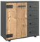 Kommode Industrial Look Sideboard Anrichte Kommode Schrank Aufbewahrungsschrank 1 Tür 4 Schubladen Graphit Fichte 81x83x41 cm