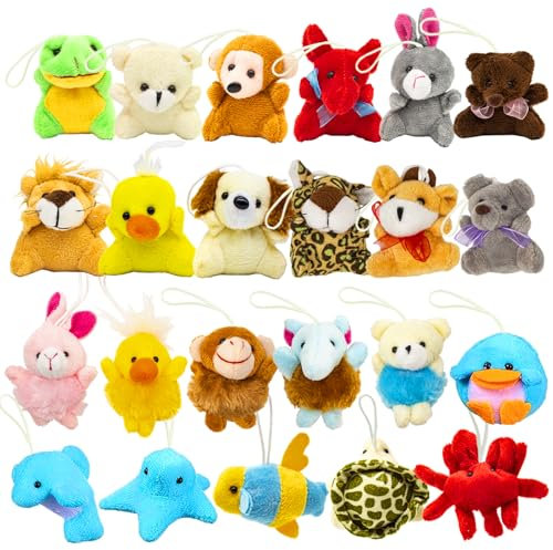 Celestia Lot de 24 mini jouets en peluche, porte-clés animaux en peluche, porte-clés pour enfants, porte-clés en peluche pour enfants, jeux de Pâques, salle de classe, prix