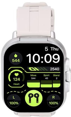 Smartwatch 2 in 1 con Auricolari, Smartwatch Touch Screen HD da 2,01 Pollici per Uomo, Orologio Sportivo Fitness Tracker, Notifica Messaggi, Trova Telefono Cellulare (SILVER)