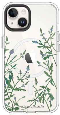 RhinoShield Clear Case kompatibel mit MagSafe für [iPhone 13/14]|Überragende Magnetstärke, Vergilbungsresistenz, Kristallklar, optimaler Schutz - Schwarz Kamera-Ring [Verbena]